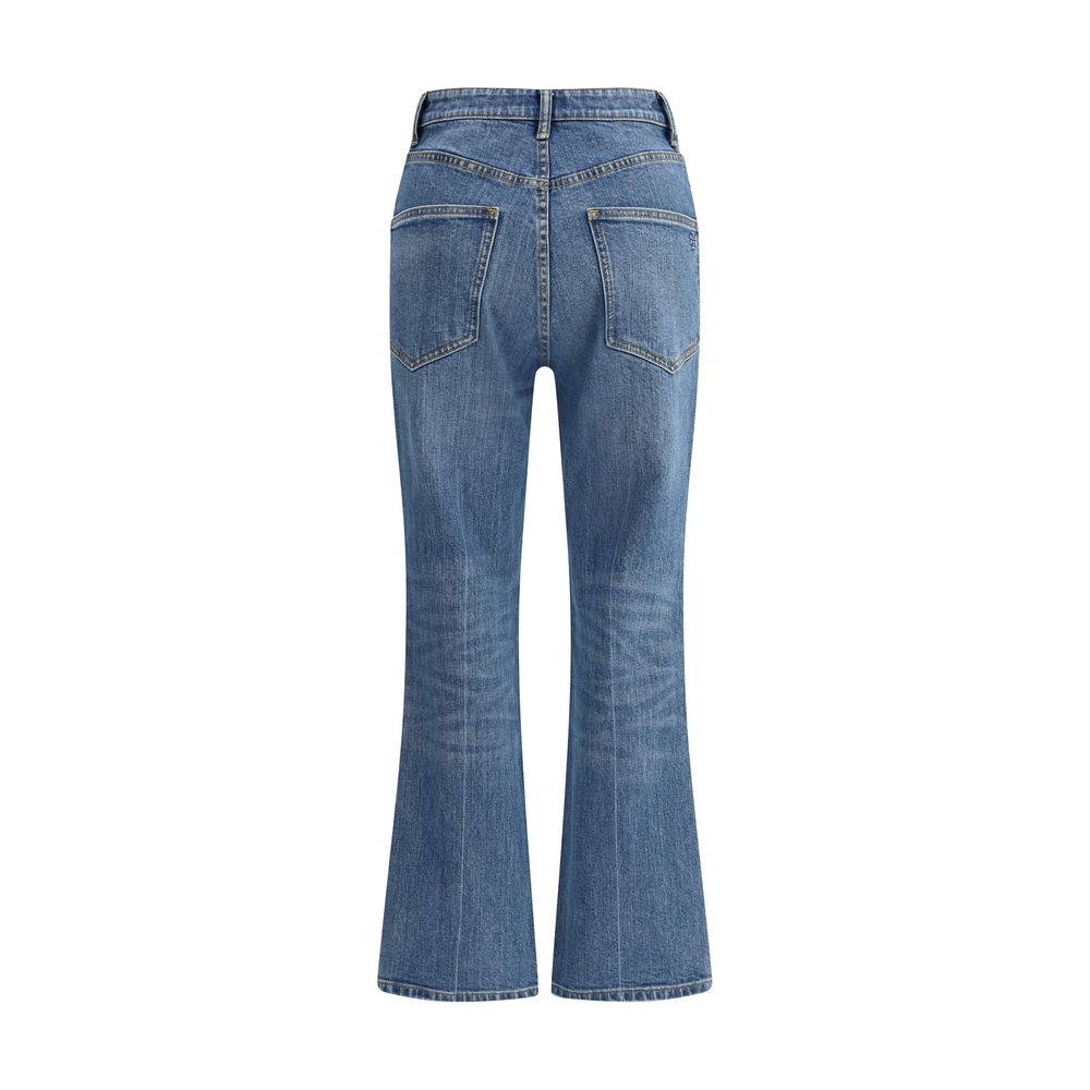 Tory Burch - Light Blue Cotton Cropped Jeans