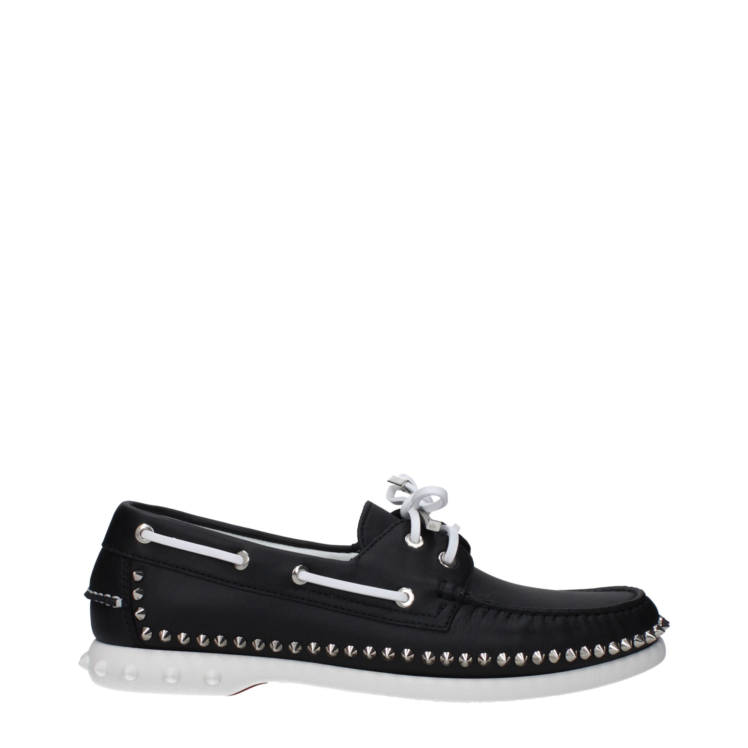 Christian Louboutin – Black Leather Slip-On Loafers