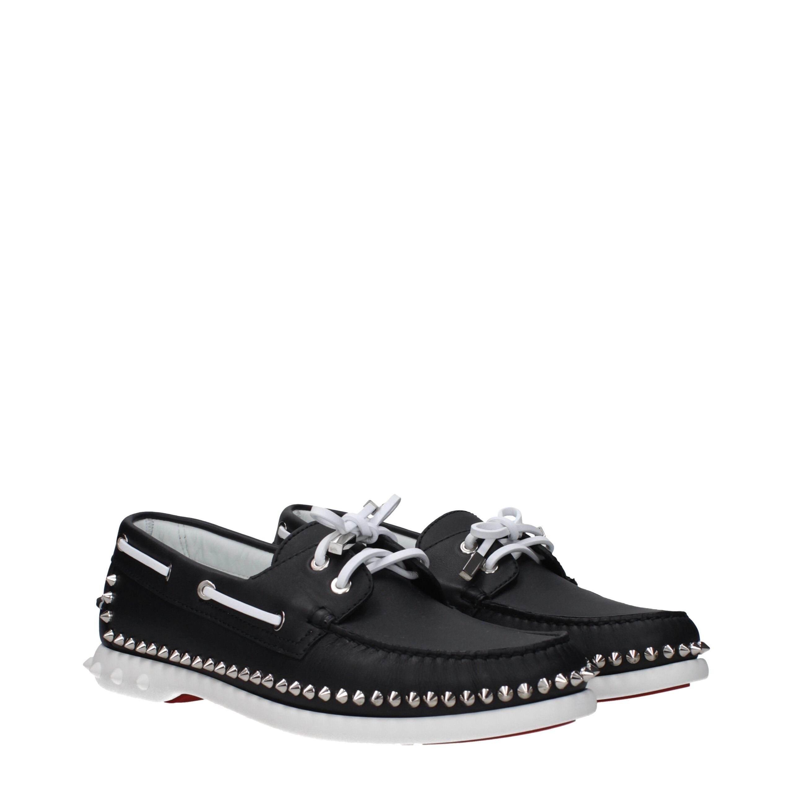 Christian Louboutin – Black Leather Slip-On Loafers