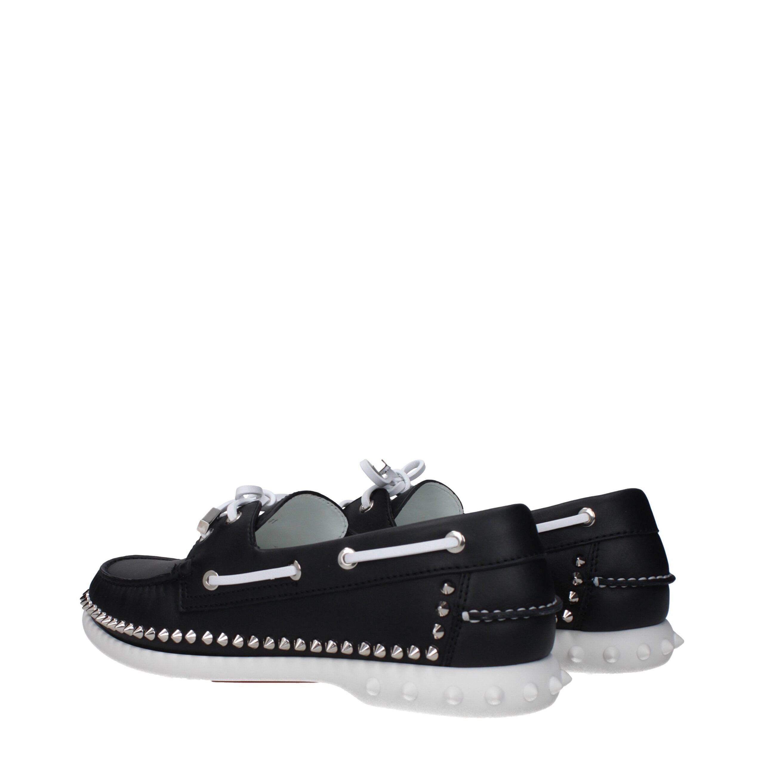 Christian Louboutin – Black Leather Slip-On Loafers