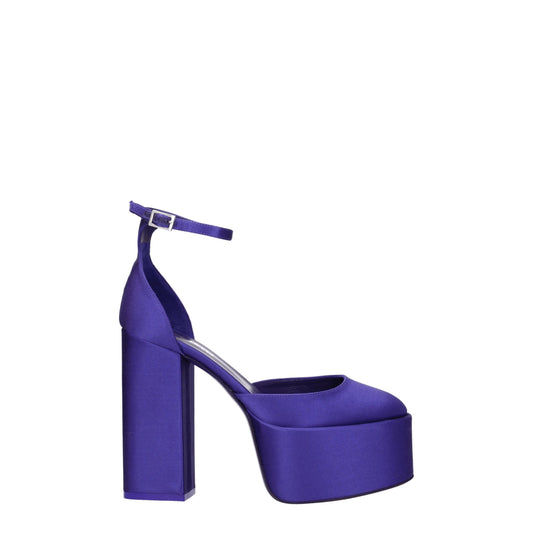 Paris Texas – Violet Satin Platforms