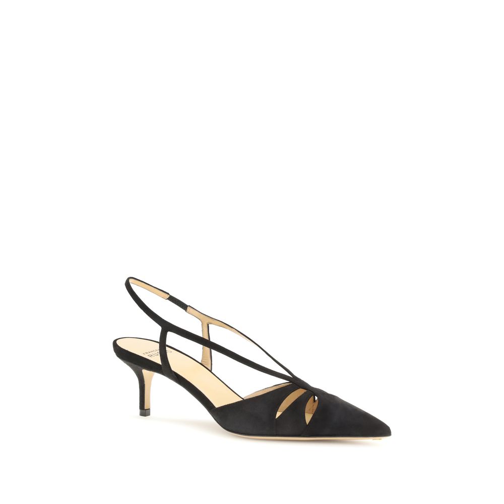 Francesco Russo – Suede Décolleté Slingback Pumps