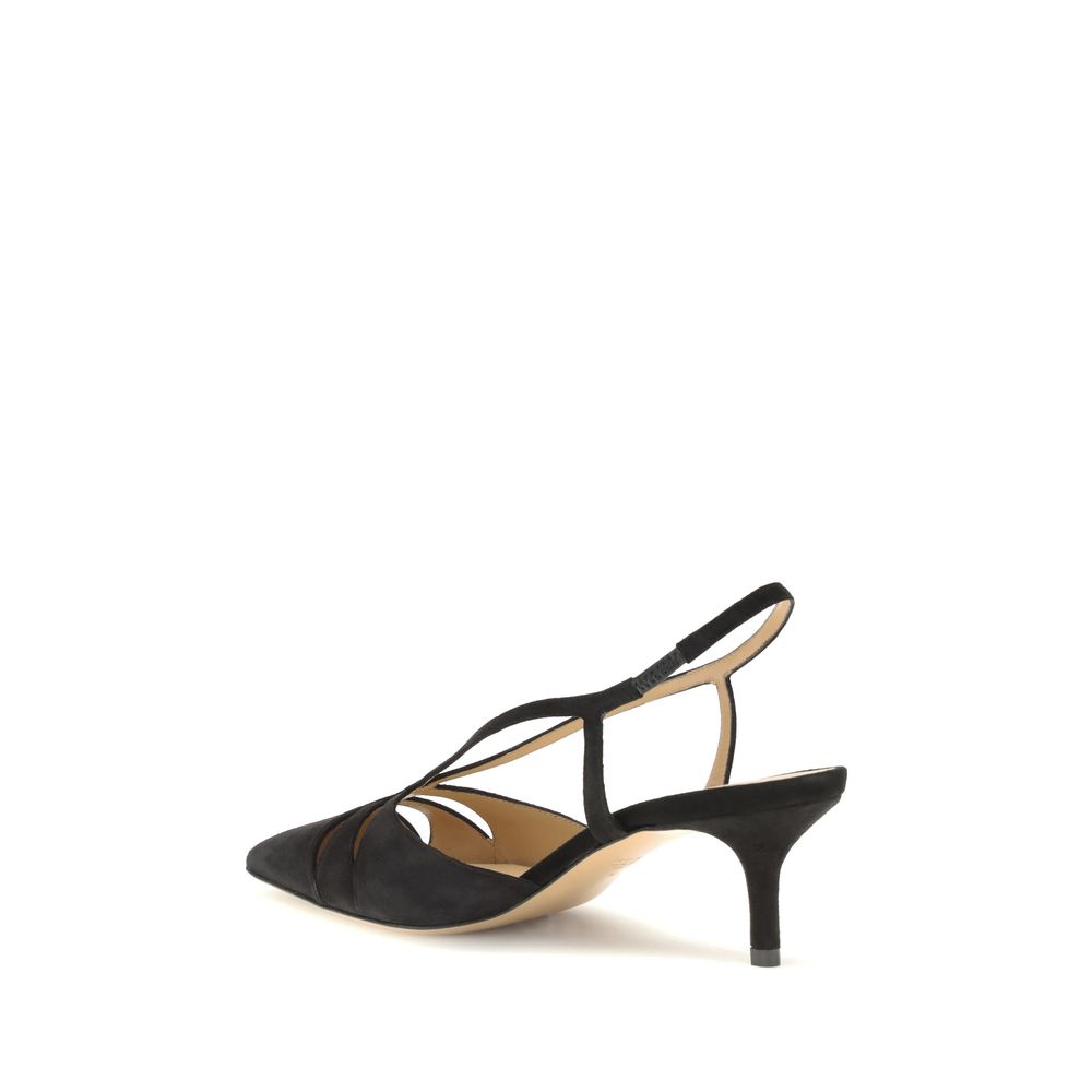 Francesco Russo – Suede Décolleté Slingback Pumps