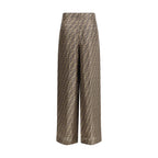 Fendi - Brown Silk Casual Pants
