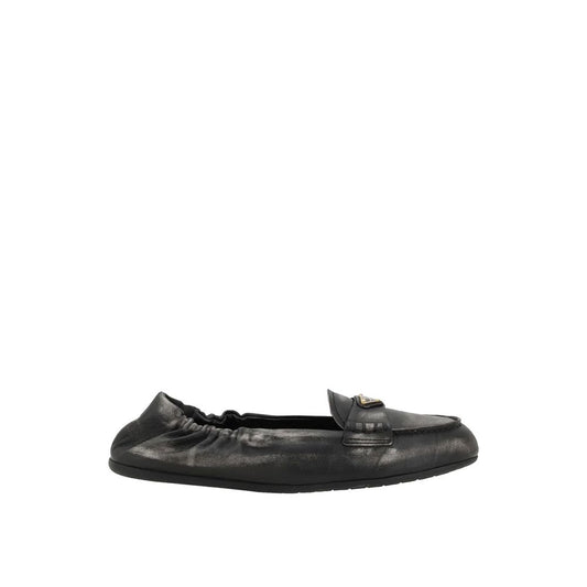 Prada – Vintage-effect Leather Loafers