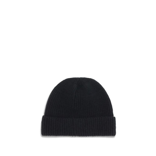 Prada – Black Wool & Cashmere Beanie Hat with Logo