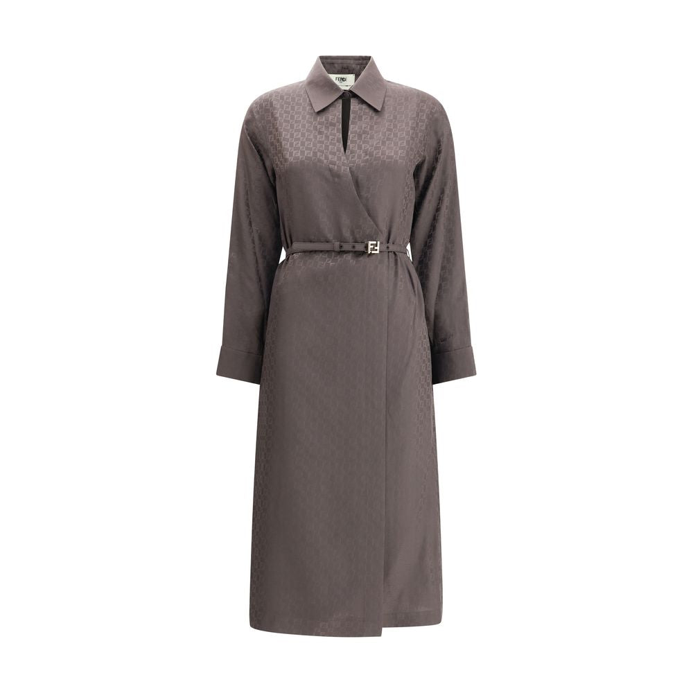 Fendi - Brown Silk Casual Dress