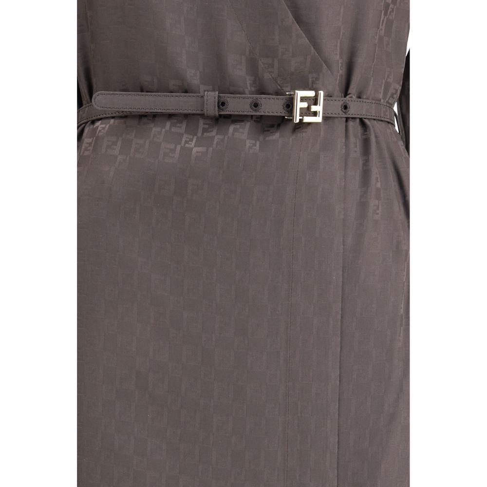Fendi - Brown Silk Casual Dress
