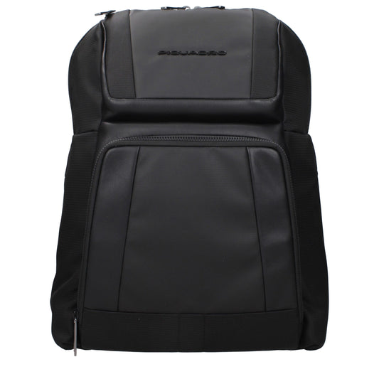 Piquadro – Black Nylon Backpack with Laptop Compartment