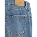 Saint Laurent - Blue Cotton Straight-Leg Jeans