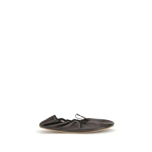 The Row – Rounded Leather Ballerinas