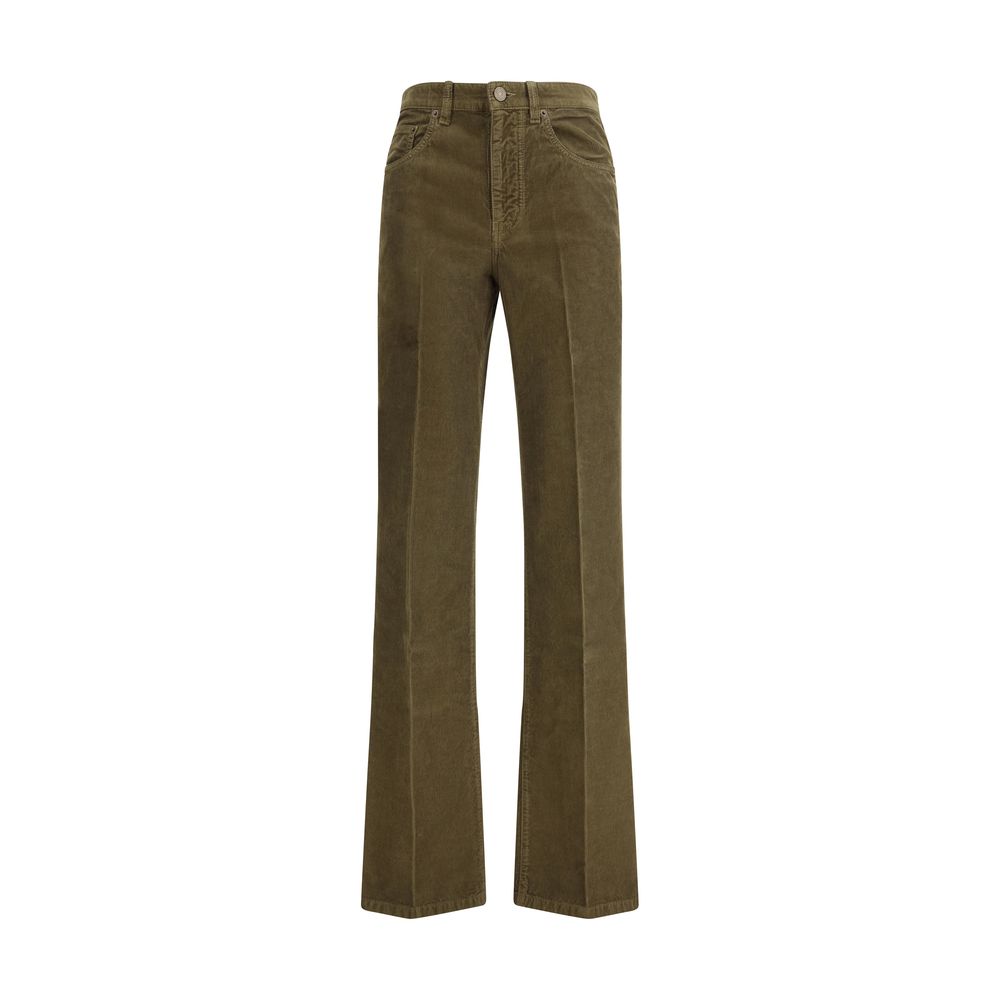 Saint Laurent - Green Cotton Casual Pants