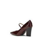 PINKO - Bordeaux Calf Leather Bos Taurus High Heel Pumps