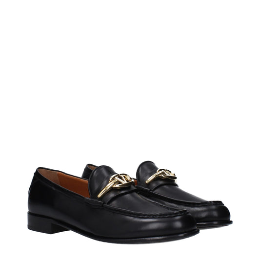 Valentino Garavani – Black Leather Slip-On Loafers