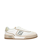 Fendi – White Leather Low-Top Sneakers