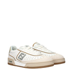 Fendi – White Leather Low-Top Sneakers