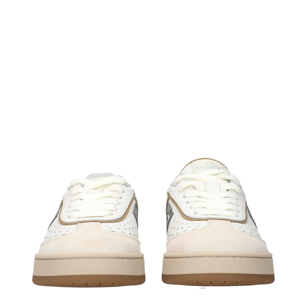 Fendi – White Leather Low-Top Sneakers