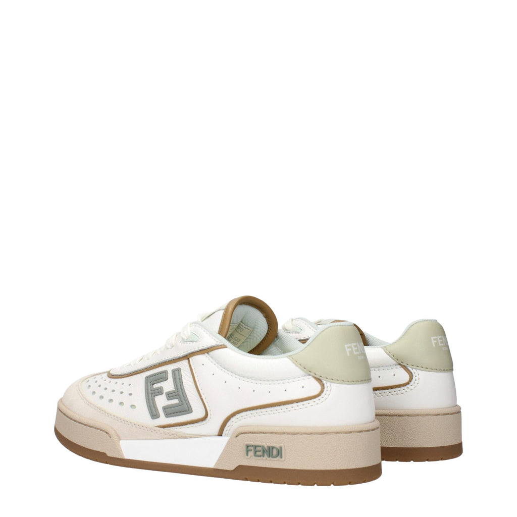 Fendi – White Leather Low-Top Sneakers