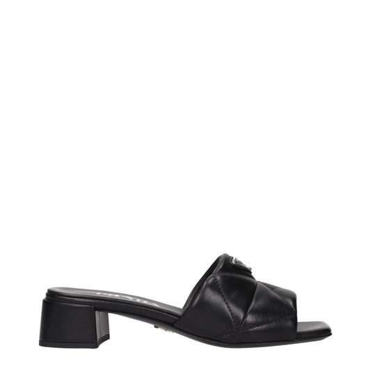 Prada – Black Leather Flat Sandals