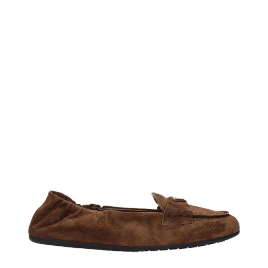 Prada – Brown Leather Slip-On Loafers