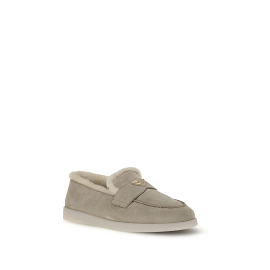 Prada – Beige Suede Loafers