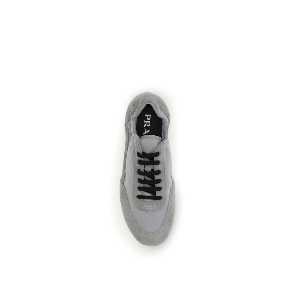Prada – Logoed Suede Leather Sneakers