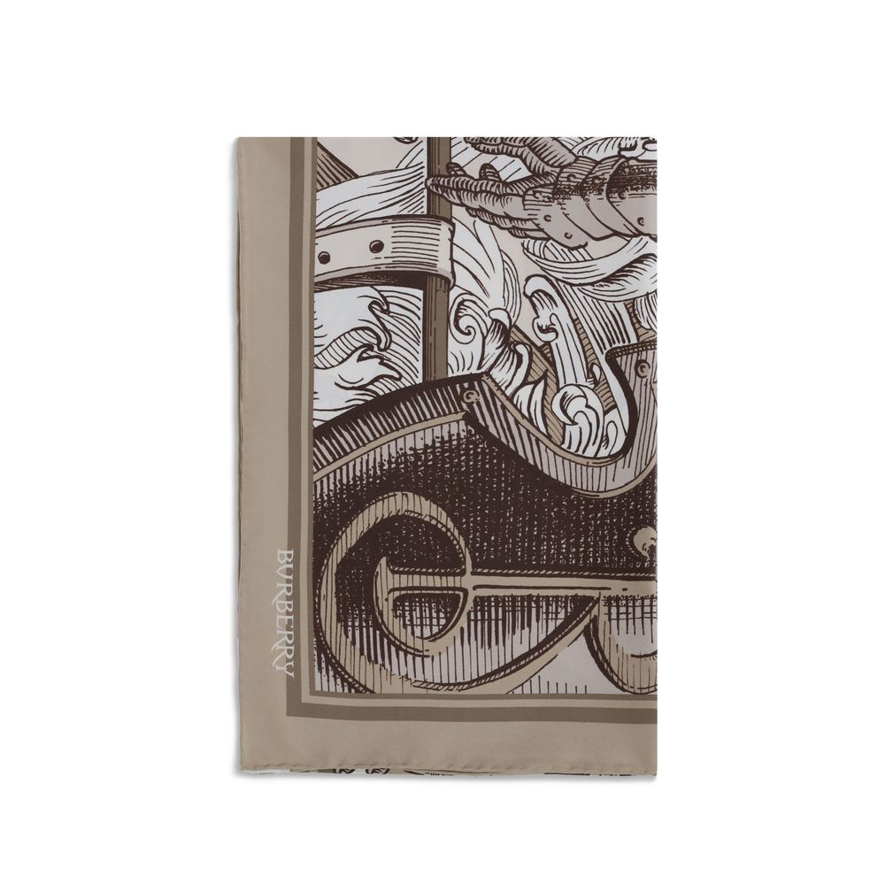 Burberry - Beige Silk Scarf