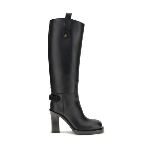 Burberry – Black Leather Knee-High Boots