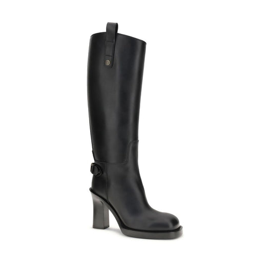 Burberry – Black Leather Knee-High Boots
