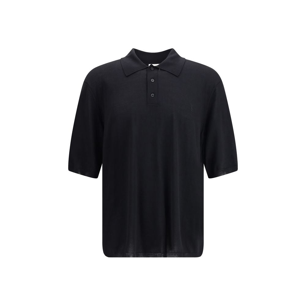 Saint Laurent - Black Wool Polo Shirt
