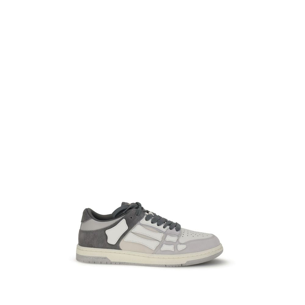 Amiri – Grey & White Distressed Skel Top Low Sneakers