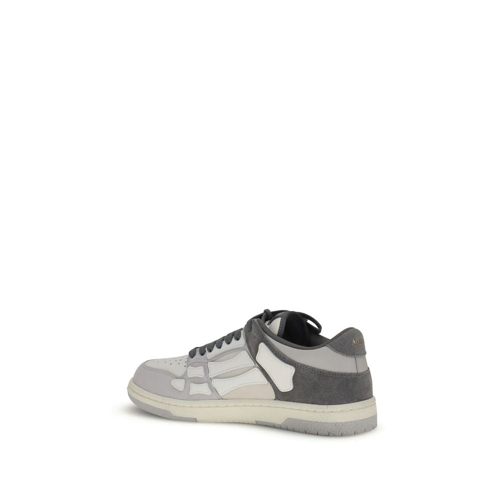 Amiri – Grey & White Distressed Skel Top Low Sneakers