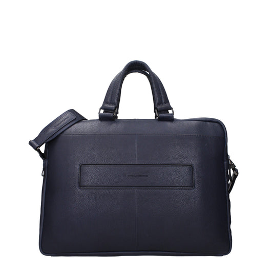 Piquadro – Blue Leather Laptop Bag