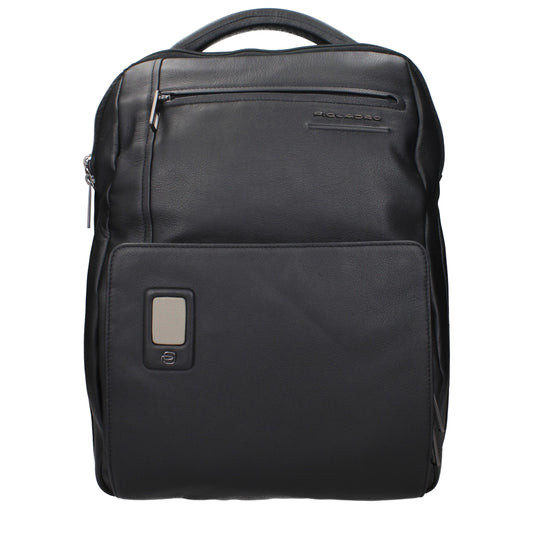 Piquadro – Black Leather Backpack