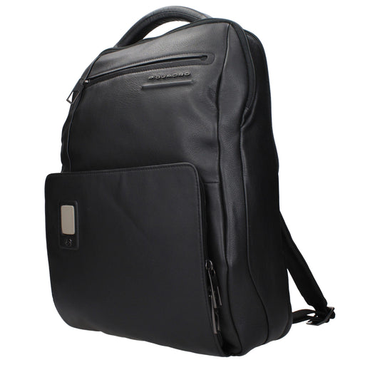 Piquadro – Black Leather Backpack