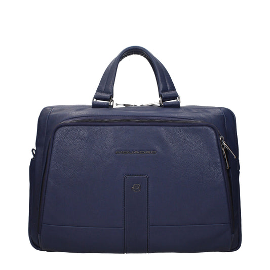 Piquadro – Blue Leather Laptop Bag