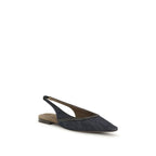 Brunello Cucinelli - Denim slingback Ballerinas