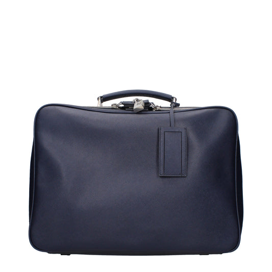 Prada – Blue Leather Travel Bag
