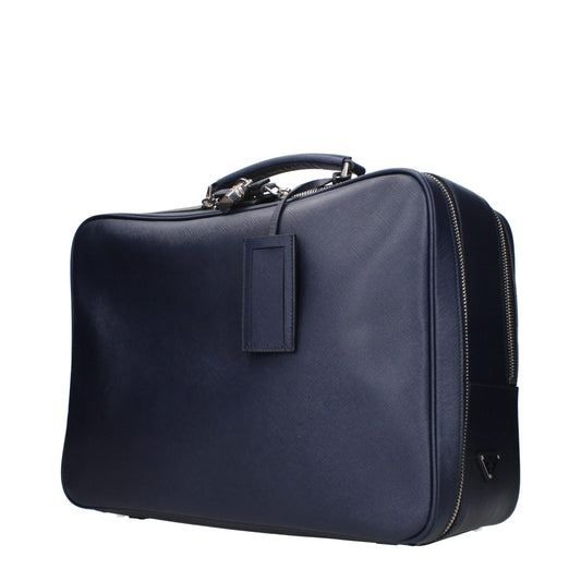 Prada – Blue Leather Travel Bag