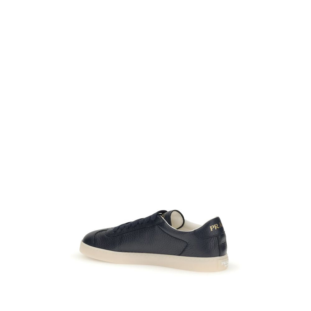 Prada – Navy Blue Leather Sneakers