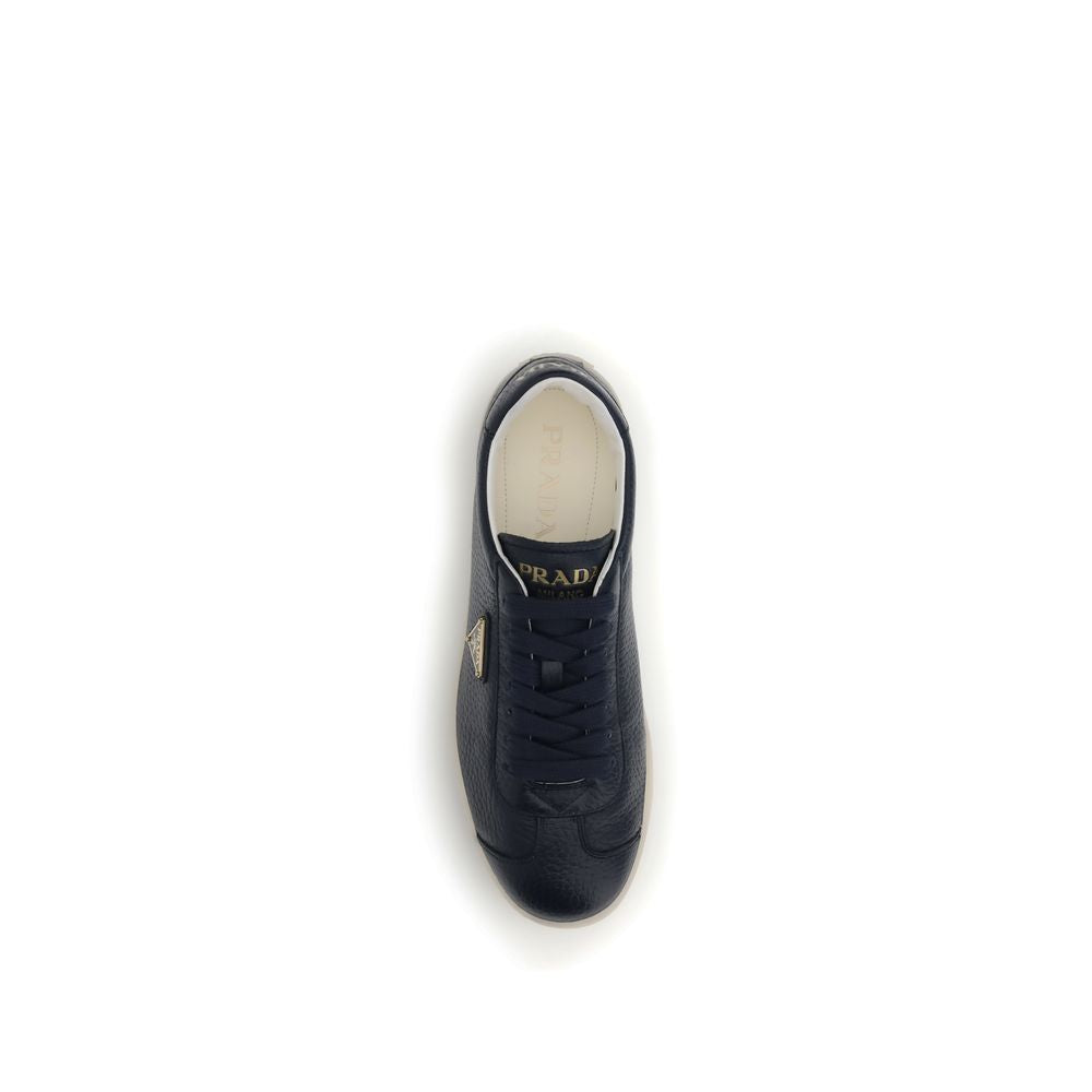 Prada – Navy Blue Leather Sneakers