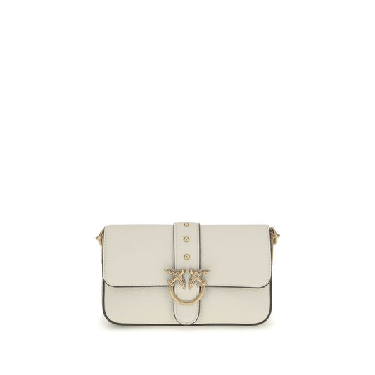 PINKO – White Love One Bag with Studded Buckle