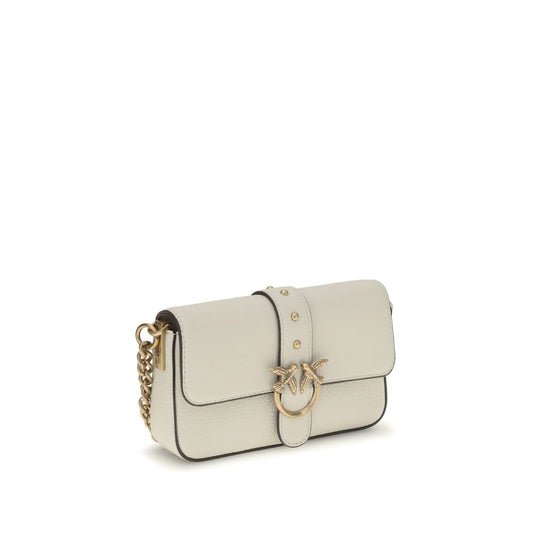 PINKO – White Love One Bag with Studded Buckle