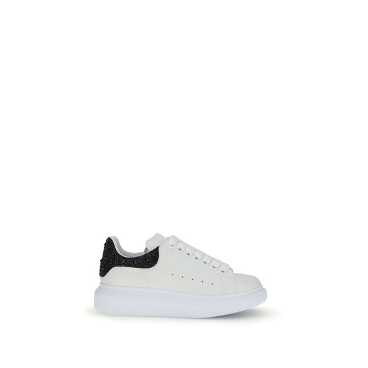 Alexander McQueen – White Oversize Sneakers with Black Crystal Heel