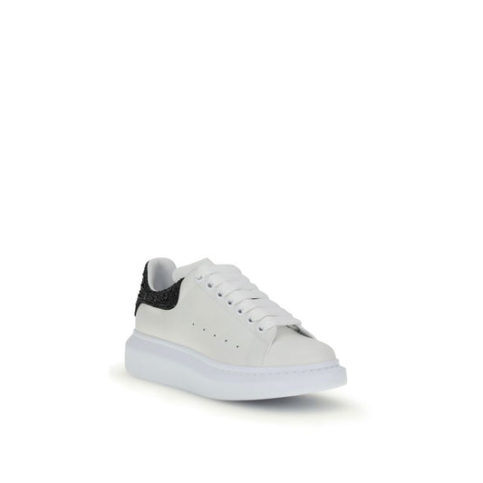 Alexander McQueen – White Oversize Sneakers with Black Crystal Heel