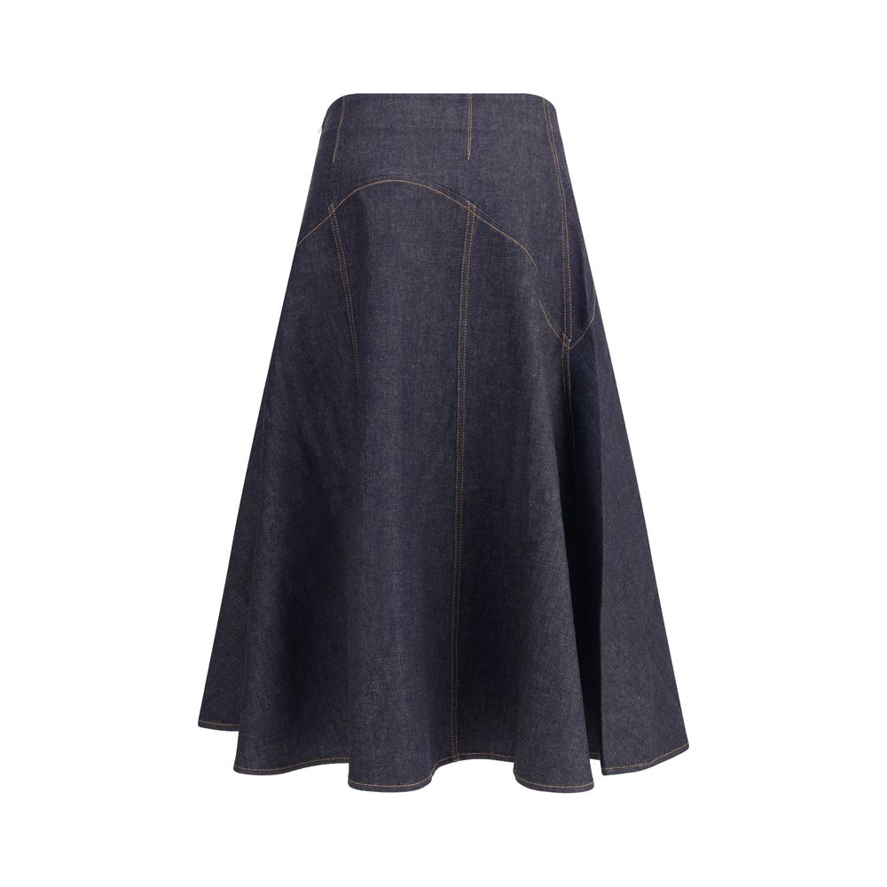 Jacquemus - Blue Cotton Midi Skirt
