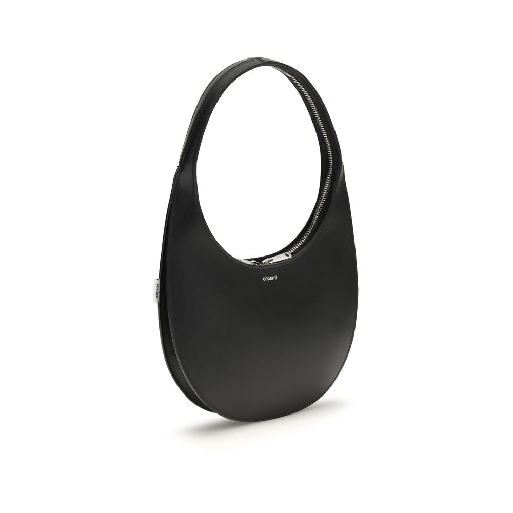 Coperni – Soft Swipe Double Gusset Bag in Black Leather