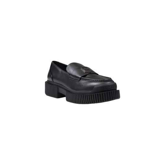 Armani Exchange – Black Leather Platform Loafers