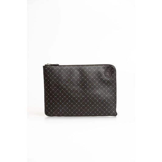 Trussardi – Black Patterned Leather Clutch
