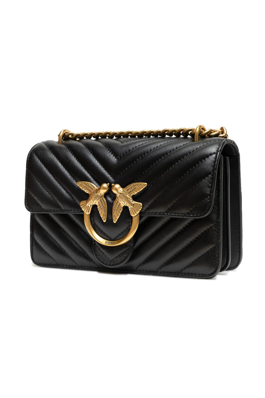 PINKO – Black Mini Love Bag One Chevron